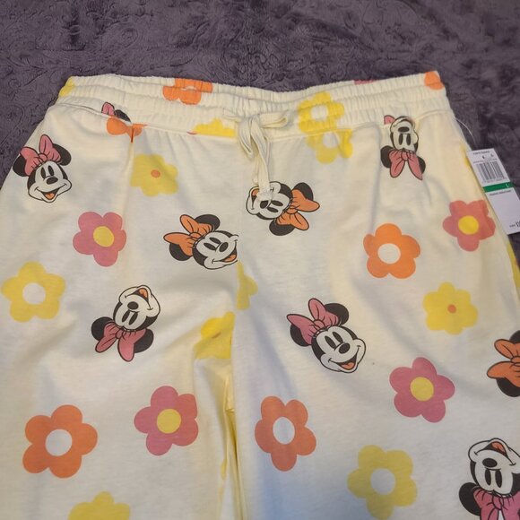 NWT Disney Minnie Mouse Drawstring 60% Cotton Cream Lounge Pants Juniors Size L - Picture 5 of 13